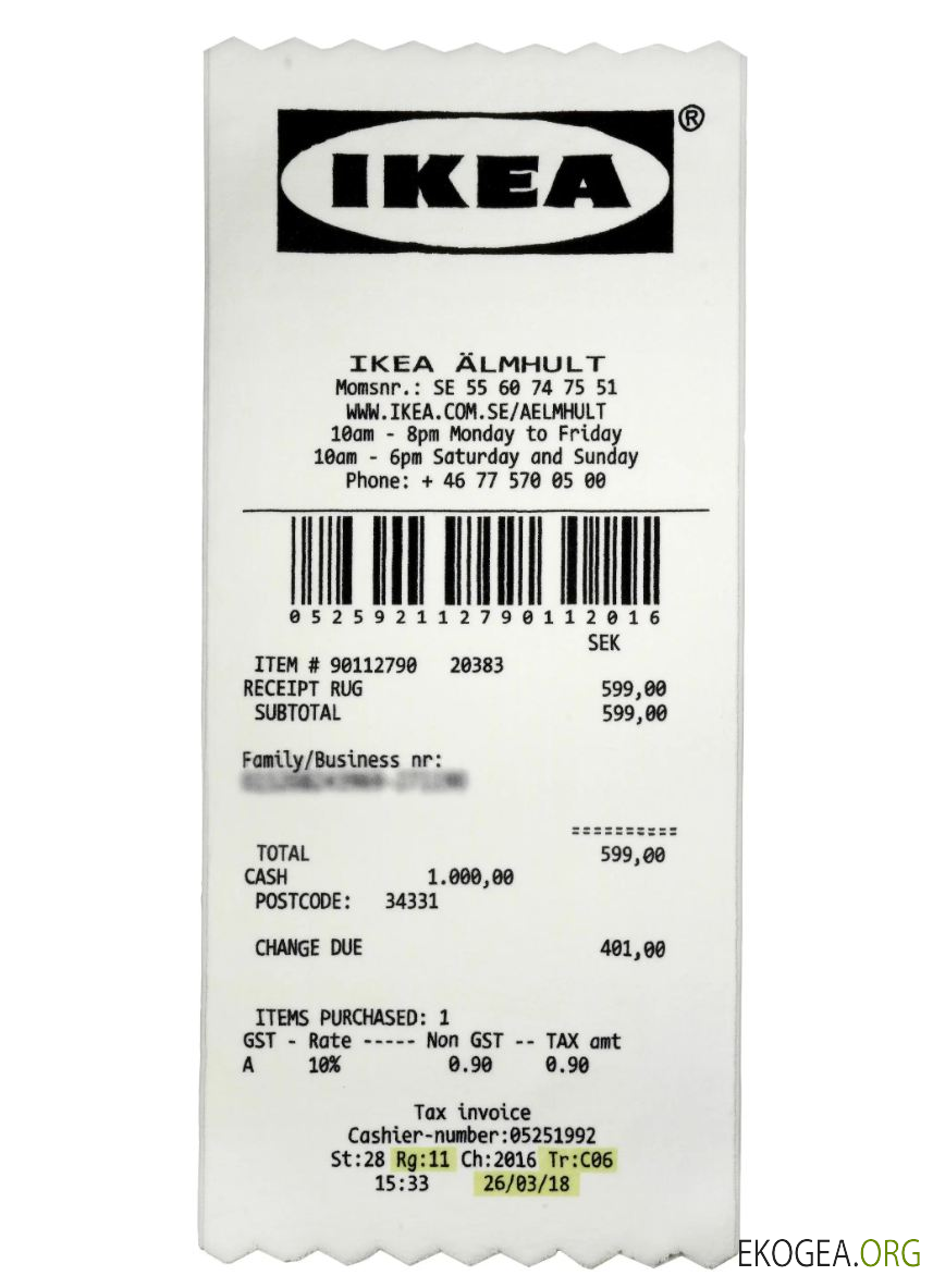Ikea détient un chèque de paiement